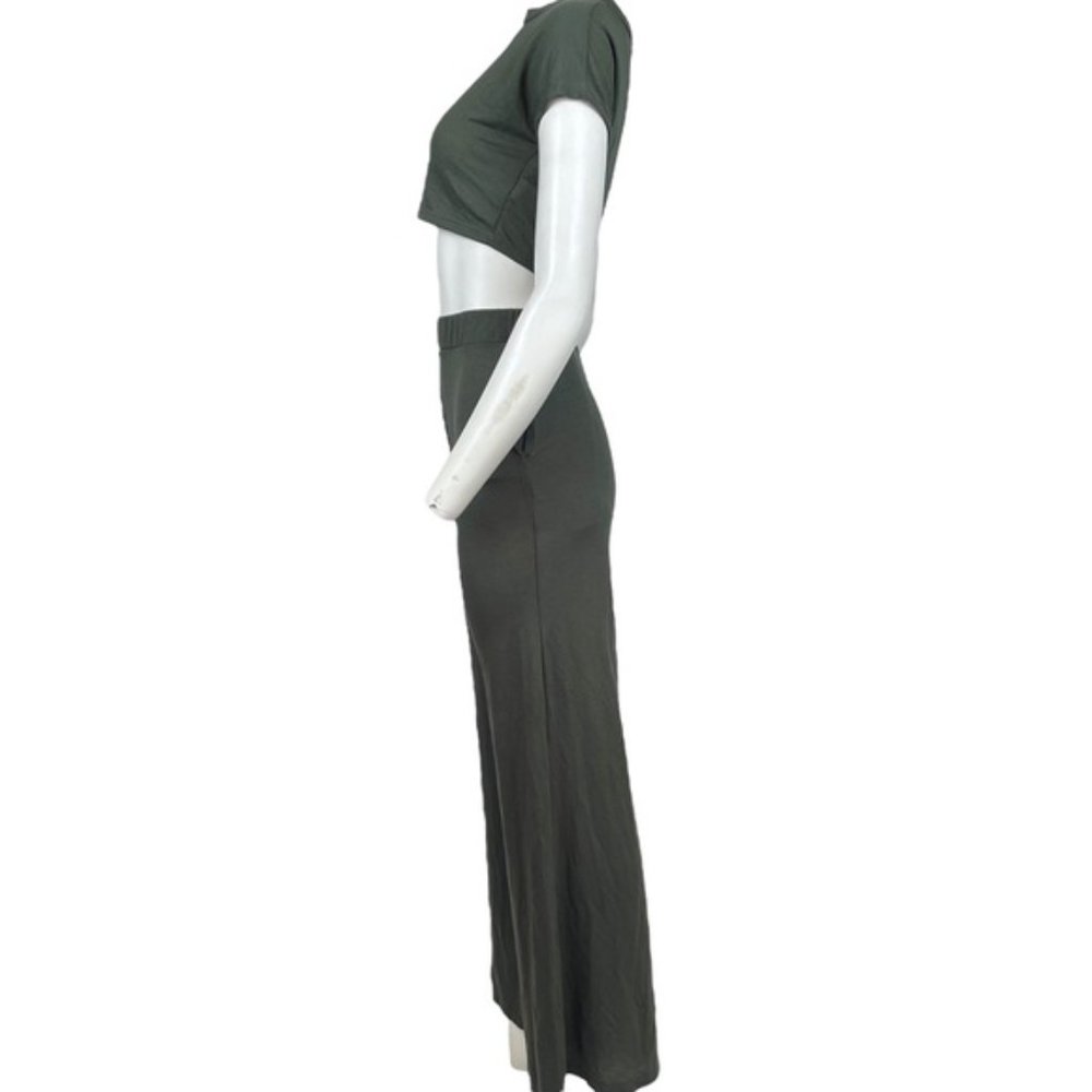 NWT Olive Wide Leg Lounge Pants Set Small - Picture 3 of 6